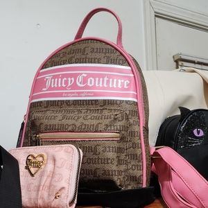 Juicy Couture brown and pink backpack.